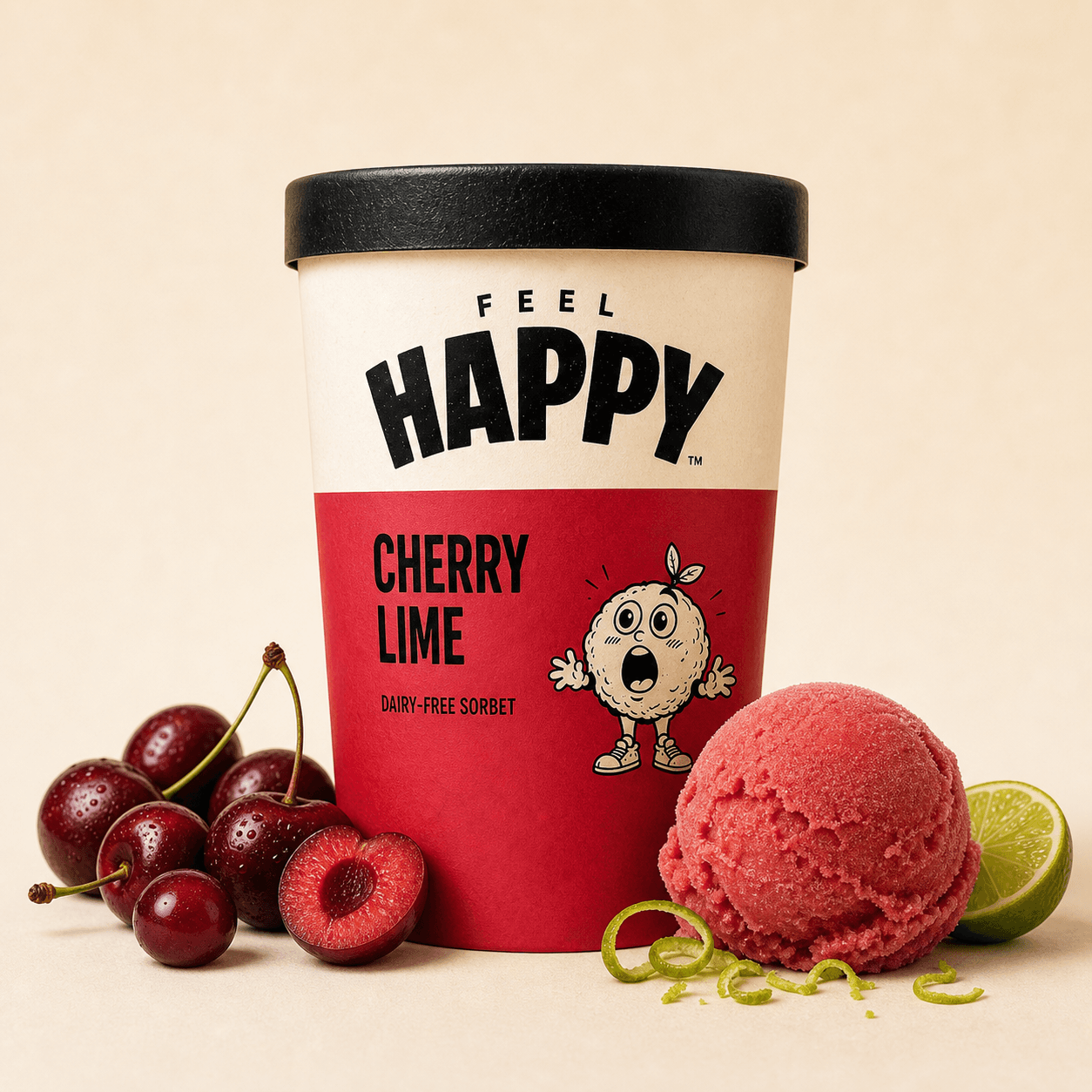 Cherry Lime Feel Happy pint concept