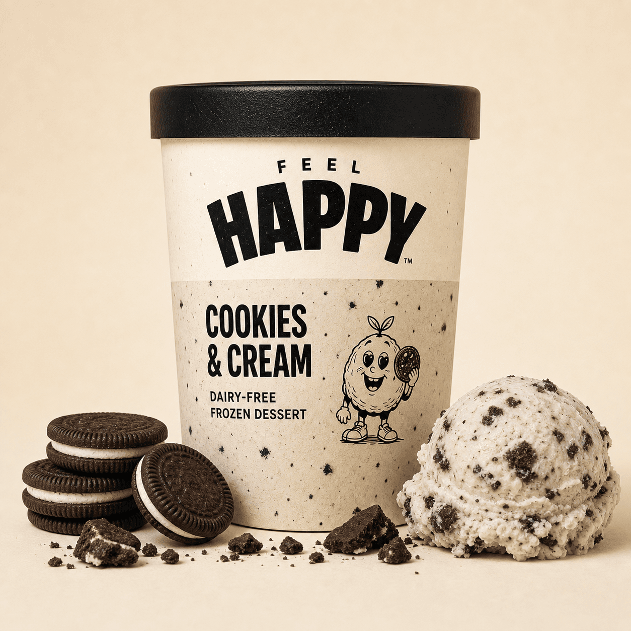 Cookies & Cream Feel Happy pint concept